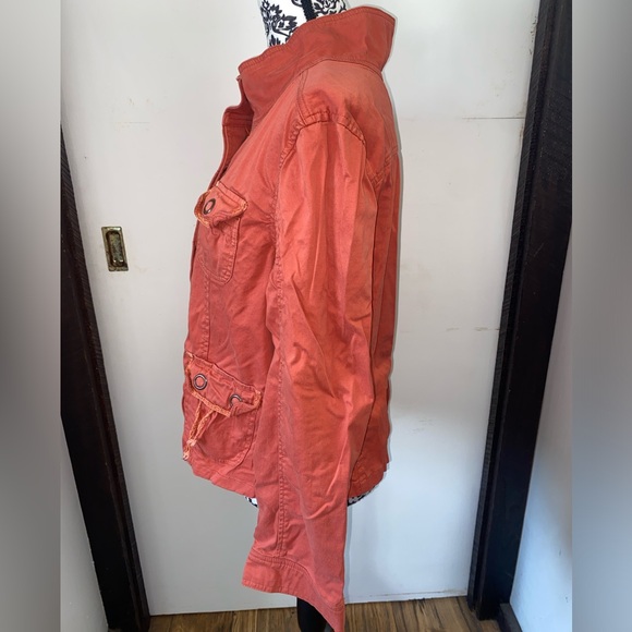 Live A Little Size XL Orange Utility Jacket with Four Pockets with Large Snaps - Picture 11 of 13